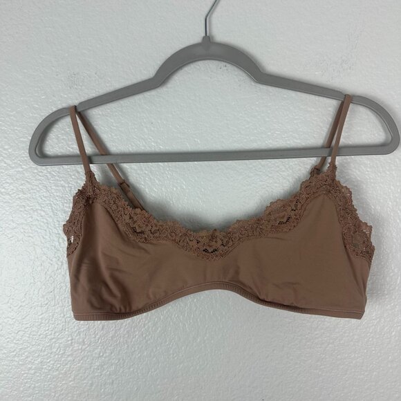Skims Fits Everybody Lace Scoop Bralette XL Nude Seamless Stretch Feminine Girly - Picture 1 of 7